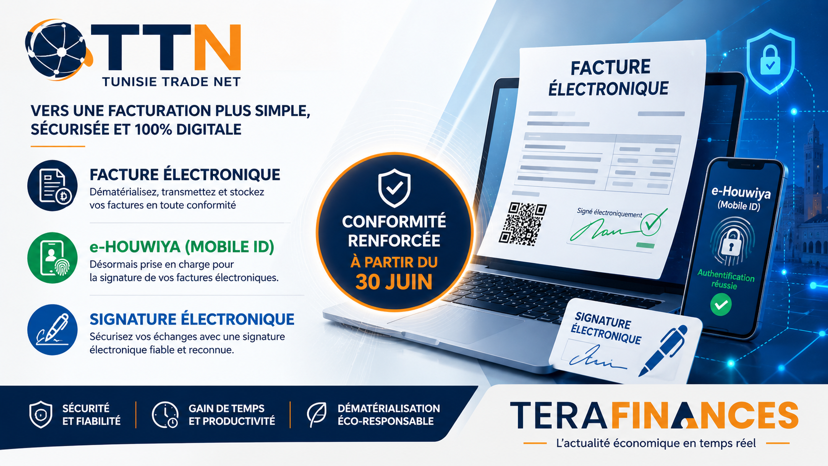 Facturation électronique : TTN met à jour ses exigences et ouvre la voie à la signature via e-Houwiya