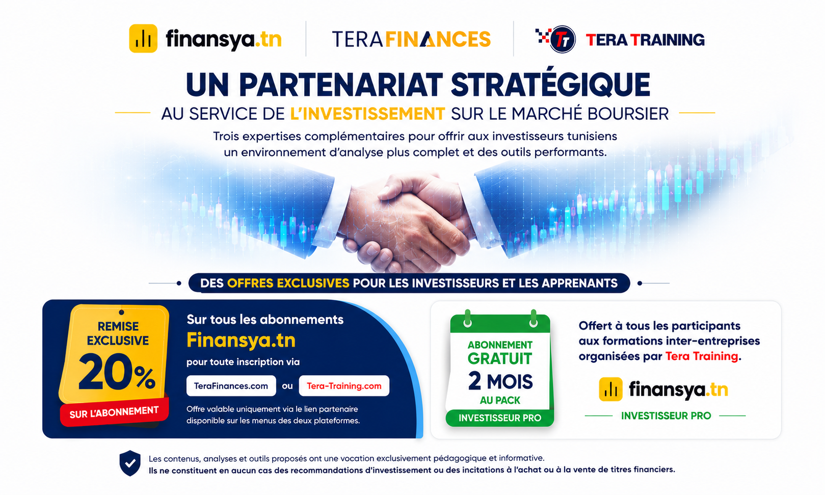 Tera Finances et Tera Training concluent un partenariat stratégique avec Finansya.tn au service de l’investissement boursier
