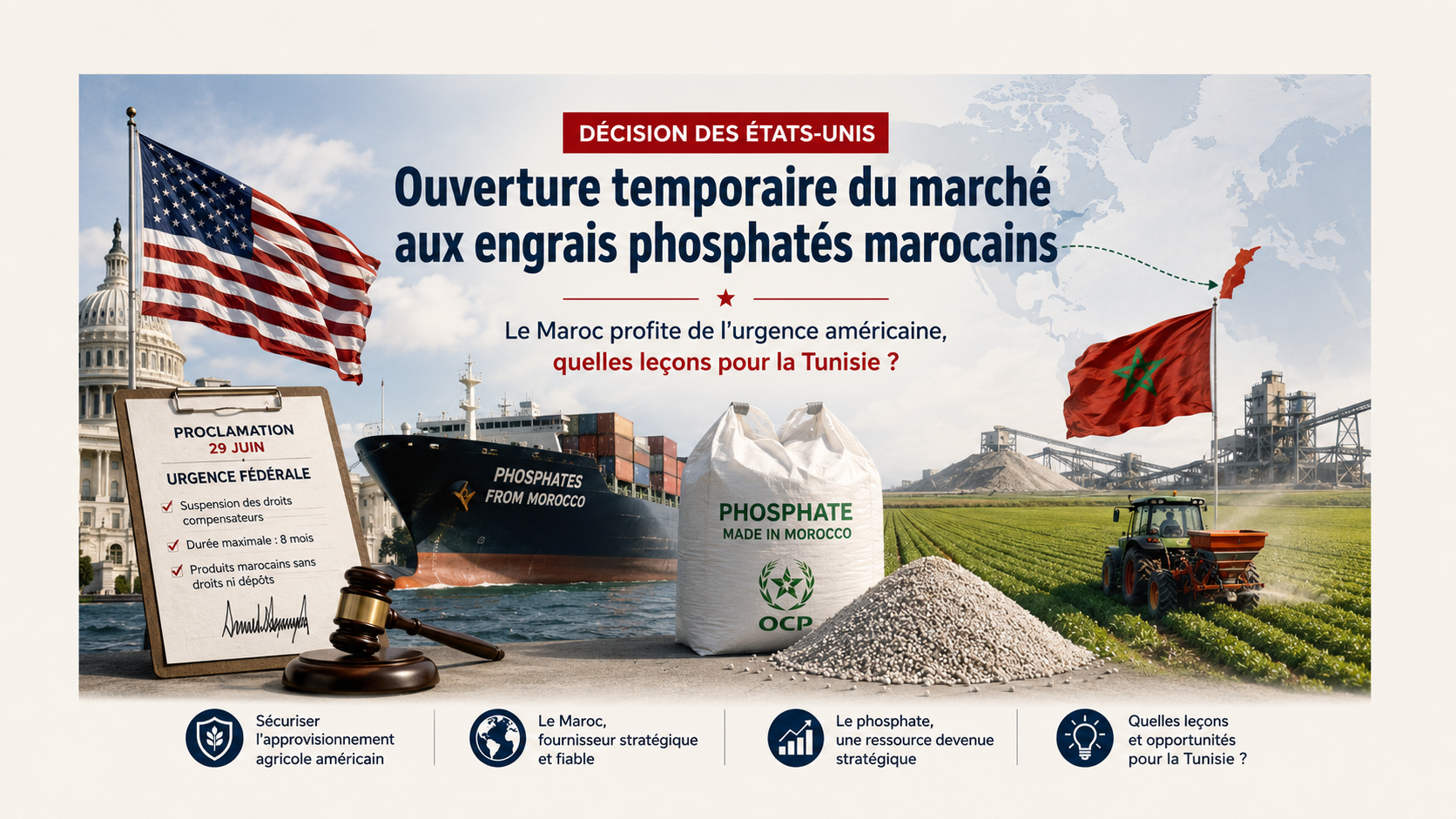 Engrais phosphatés : Le Maroc profite de l'urgence américaine, quelles leçons pour la Tunisie ?