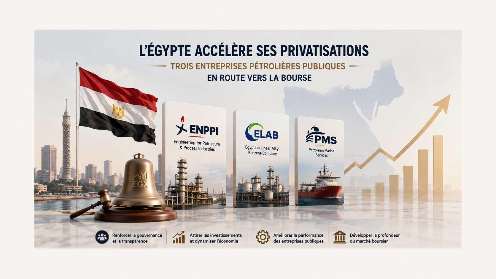 L'Égypte accélère ses privatisations : trois entreprises pétrolières publiques en route vers la Bourse
