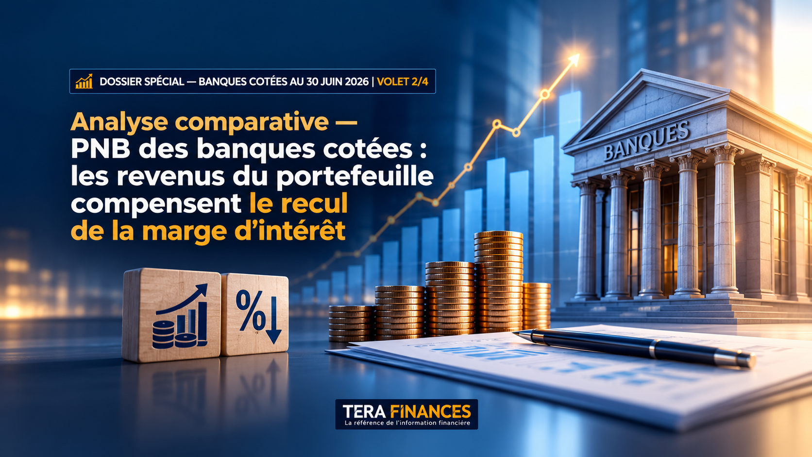Banques cotées - Analyse comparative — PNB : les revenus du portefeuille compensent le recul de la marge d’intérêt
