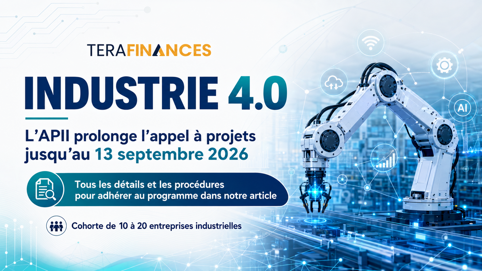 Industrie 4.0 : l’APII prolonge au 13 septembre l’appel à projets destiné aux entreprises industrielles
