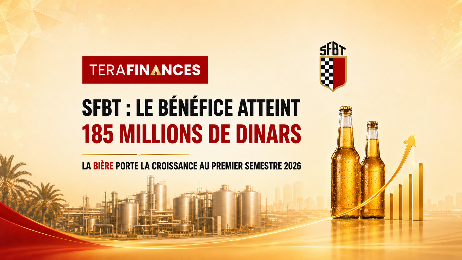 SFBT : la hausse des ventes de bière porte le bénéfice à 185 millions de dinars au premier semestre 2026