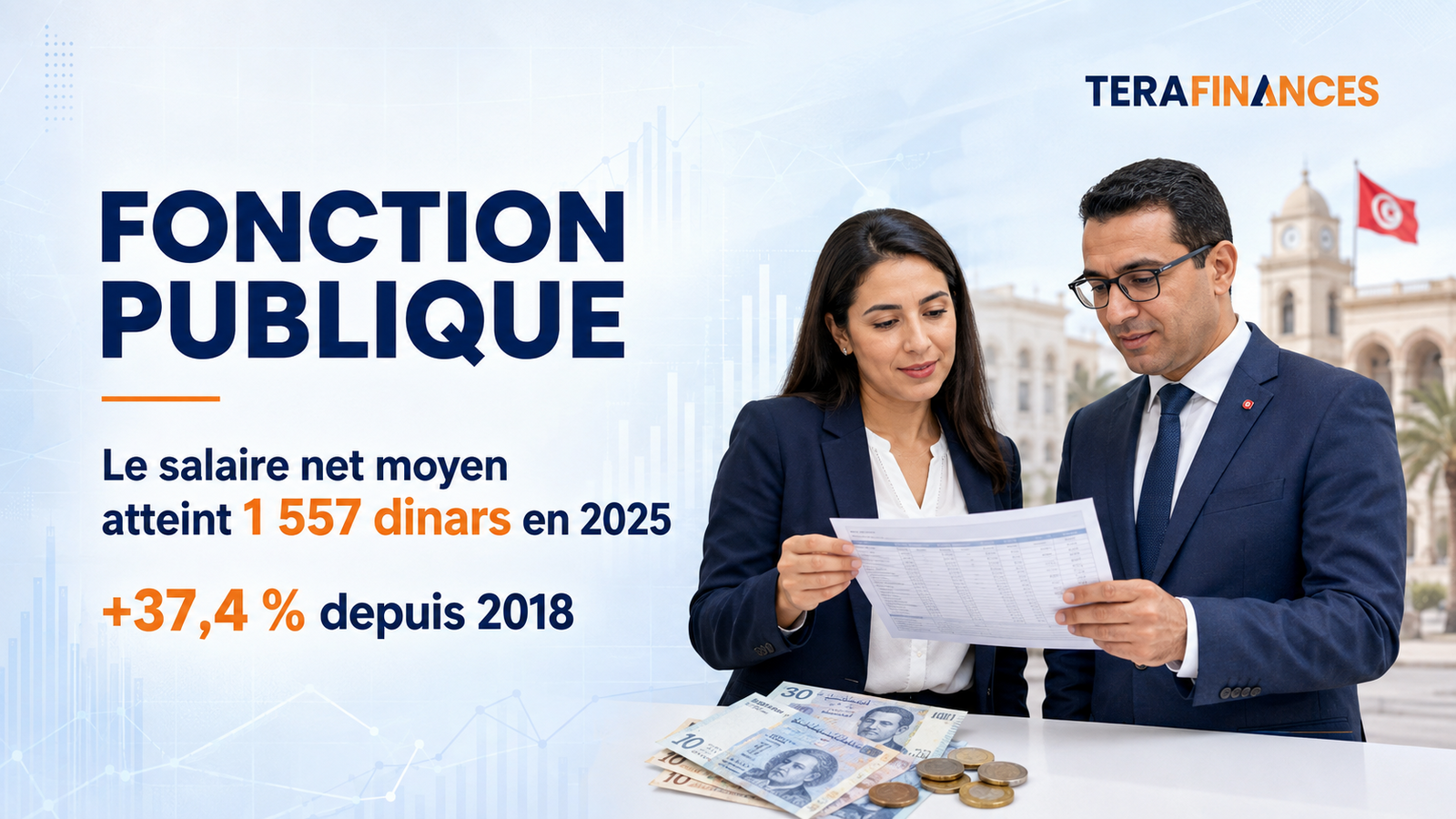 Fonction publique : le salaire net moyen atteint 1 557 dinars en 2025