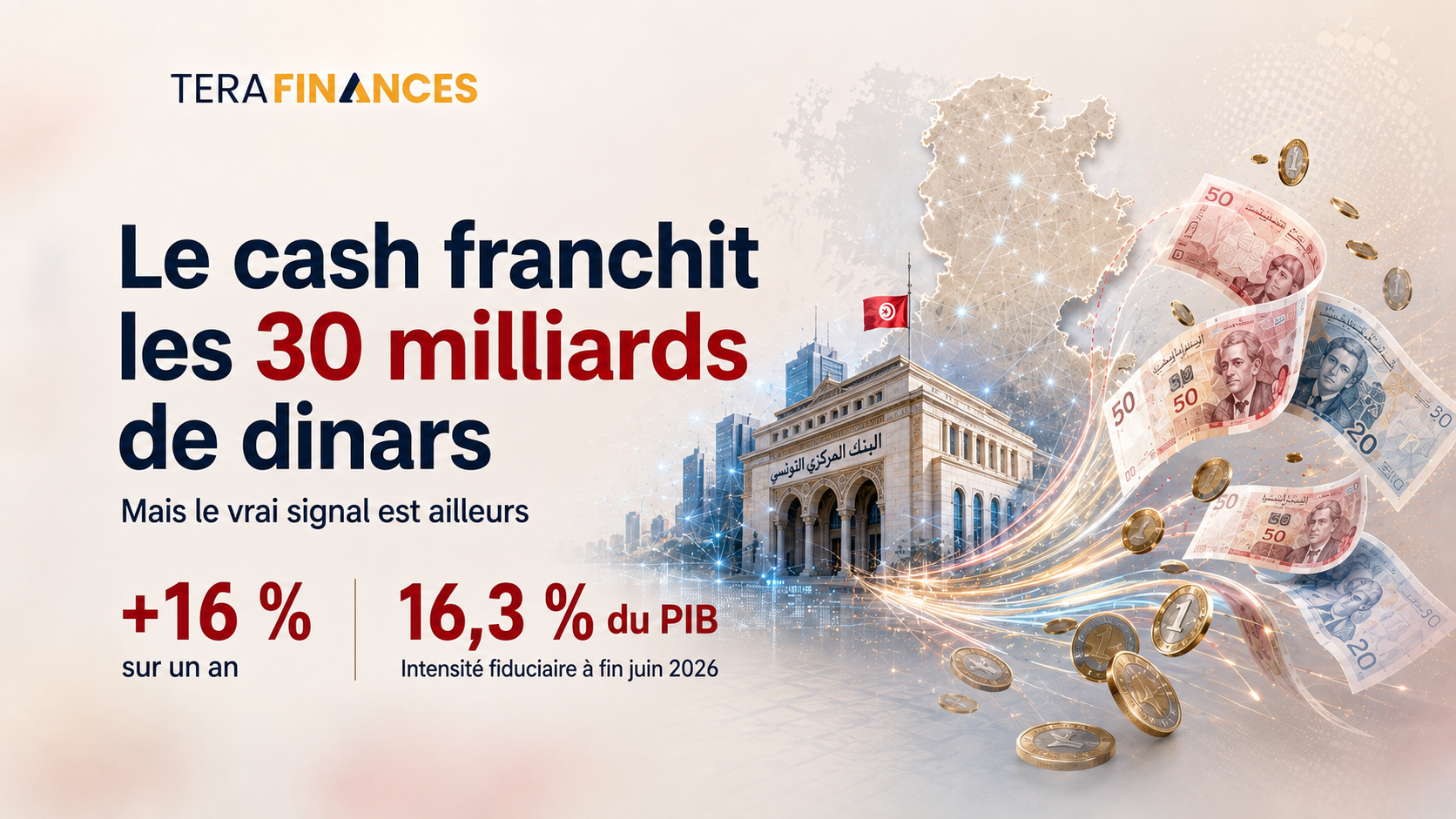 Le cash au-delà des 30 milliards : causes, risques et leviers d’action pour la Tunisie