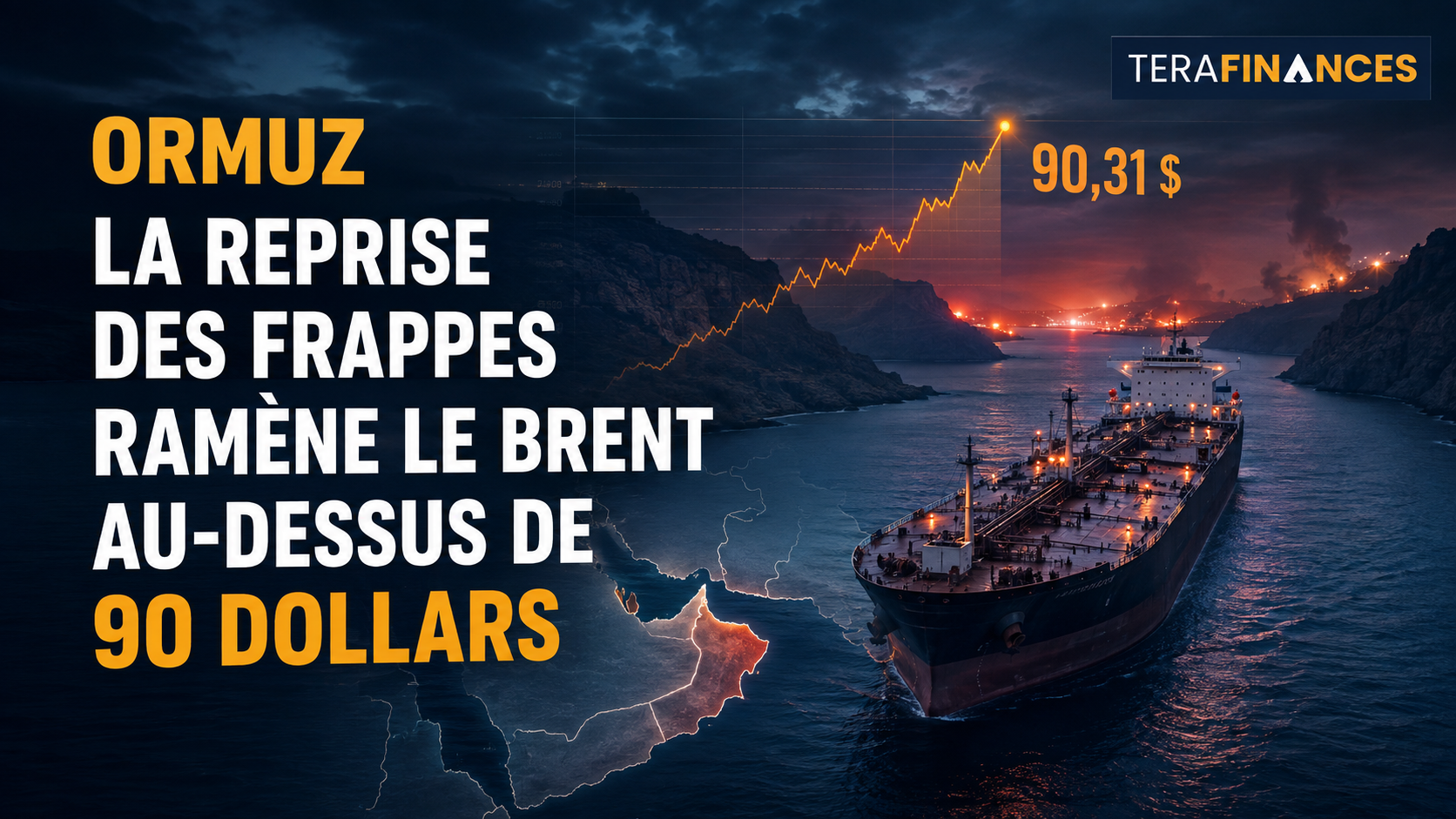 Ormuz : la reprise des frappes ramène le Brent au-dessus de 90 dollars