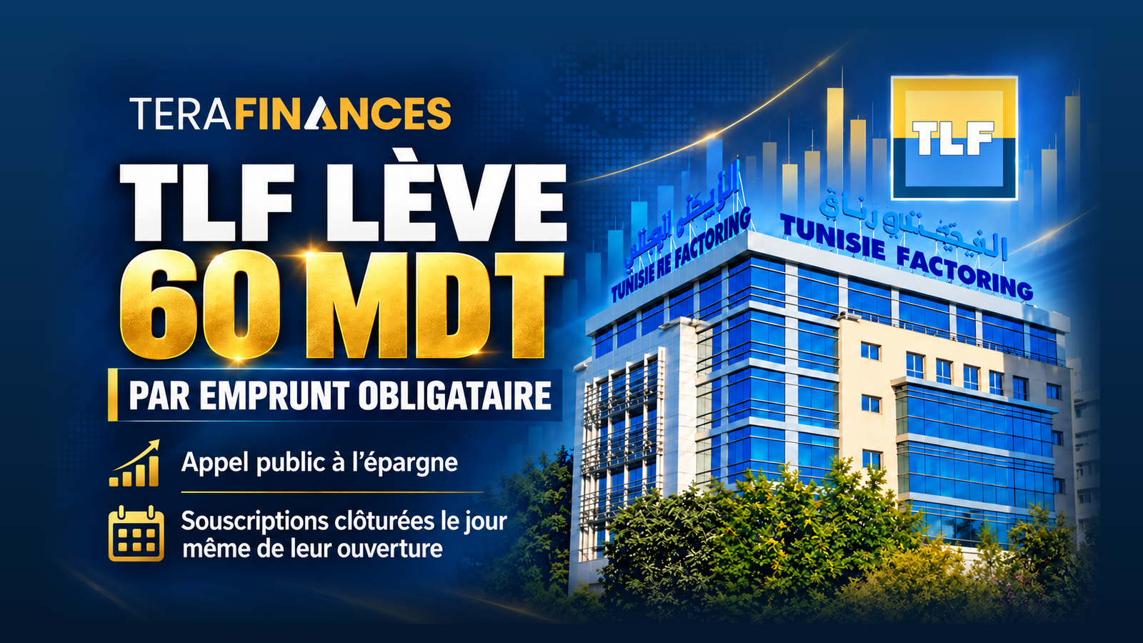 TLF lève 60 MDT par emprunt obligataire émis par appel public à l’épargne et clôturé le jour même de son ouverture