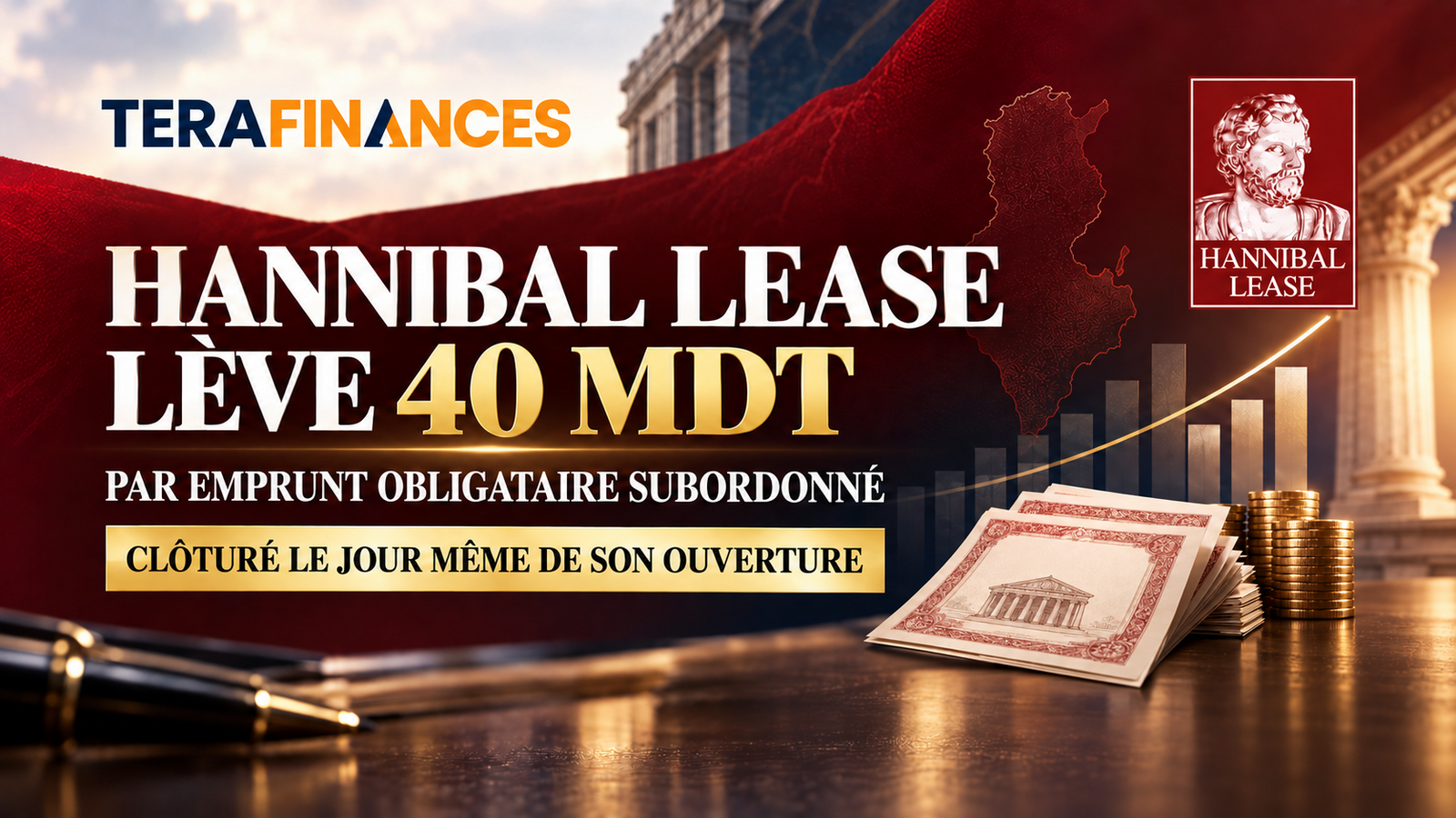 Hannibal Lease lève 40 MDT par emprunt obligataire subordonné émis par appel public à l’épargne et clôturé le jour même de son ouverture