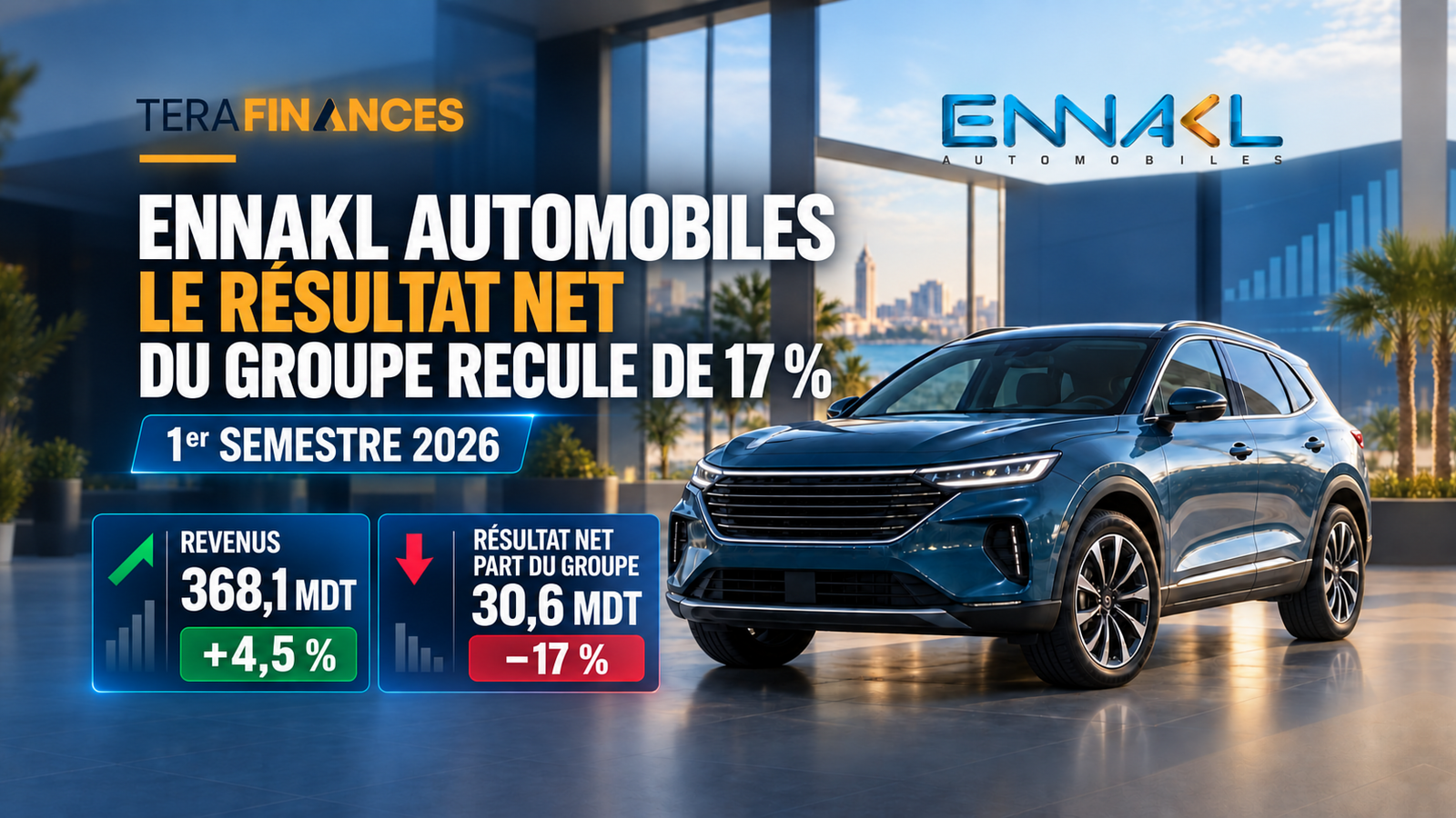 Ennakl Automobiles : le résultat net du Groupe recule de 17 % au premier semestre 2026