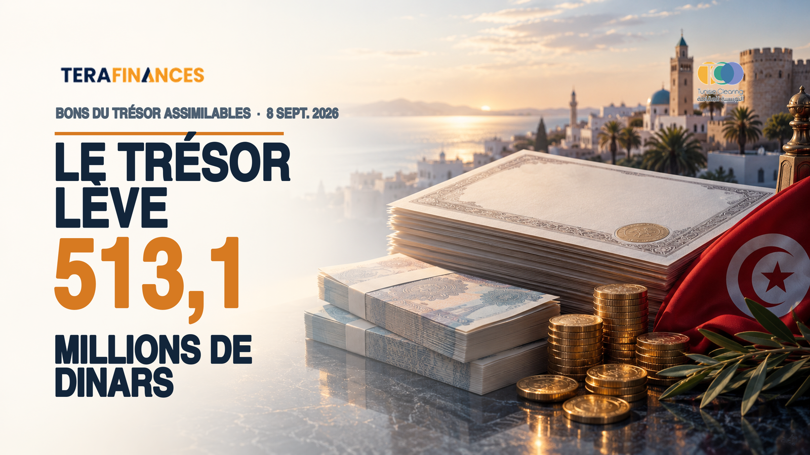 Le Trésor lève 513,1 millions de dinars par émission de BTA