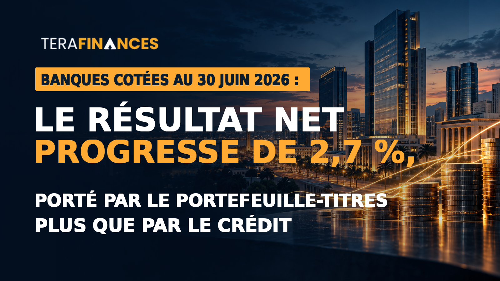 Banques cotées au 30 juin 2026 : le résultat net progresse de 2,7 %, porté par le portefeuille-titres plus que par le crédit