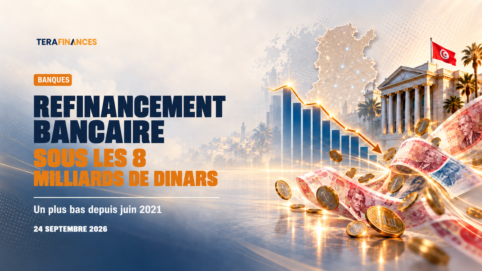 Refinancement bancaire : sous les 8 milliards de dinars, un seuil inédit depuis juin 2021