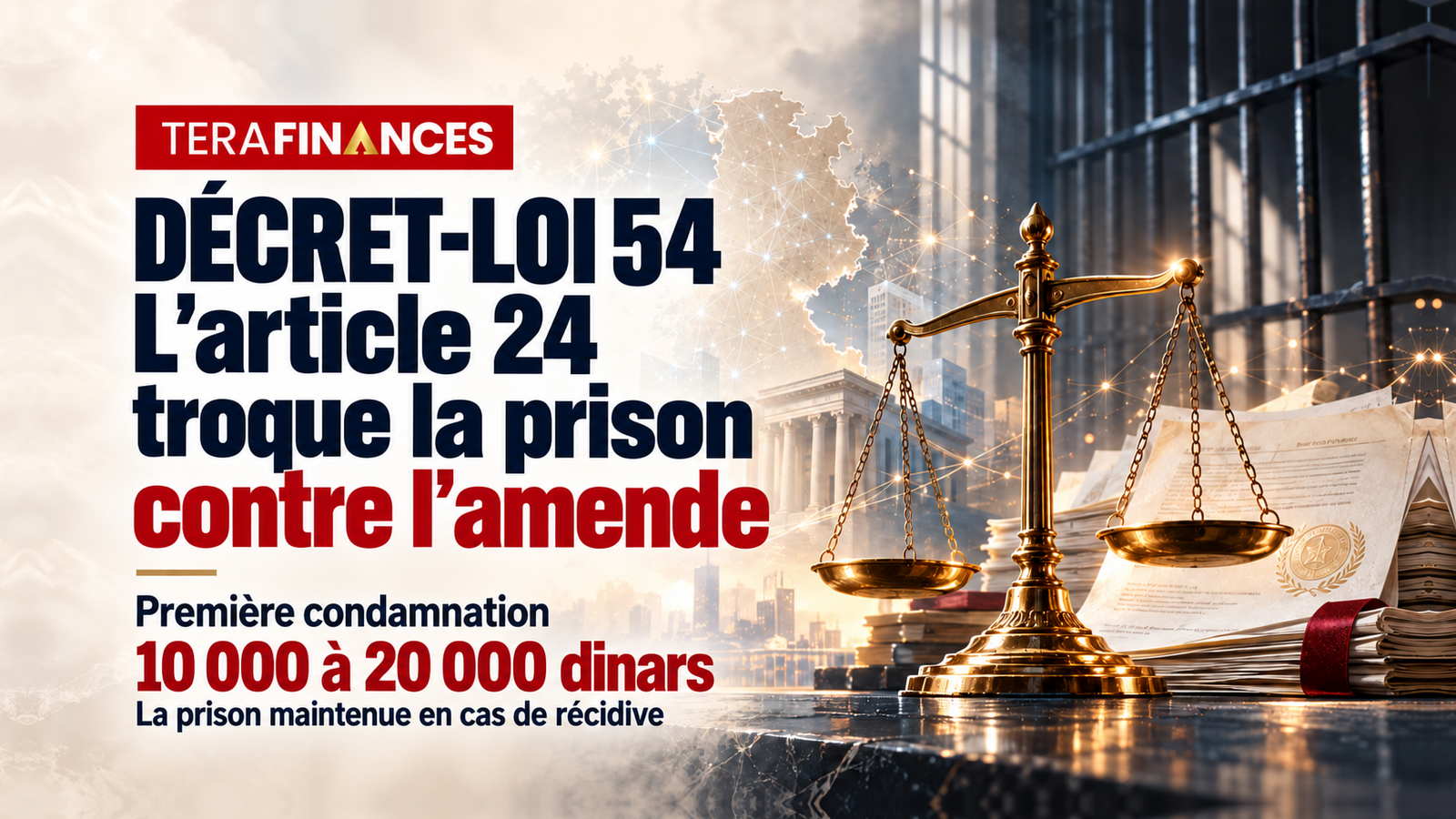 Décret-loi 54 : l'article 24 troque la prison contre l'amende