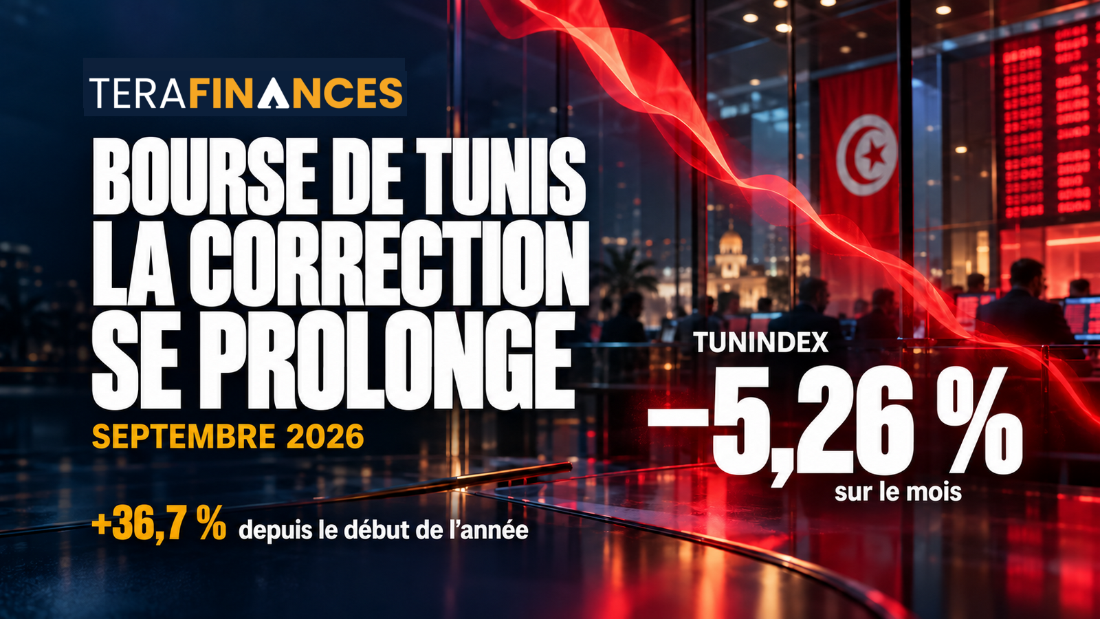 Bourse de Tunis : la correction se prolonge en septembre 2026