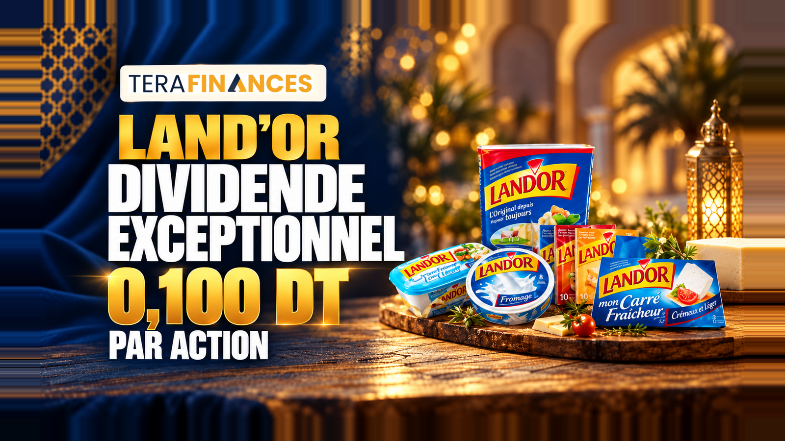 LAND'OR confirme la distribution d'un dividende exceptionnel de 0,100 dinar par action
