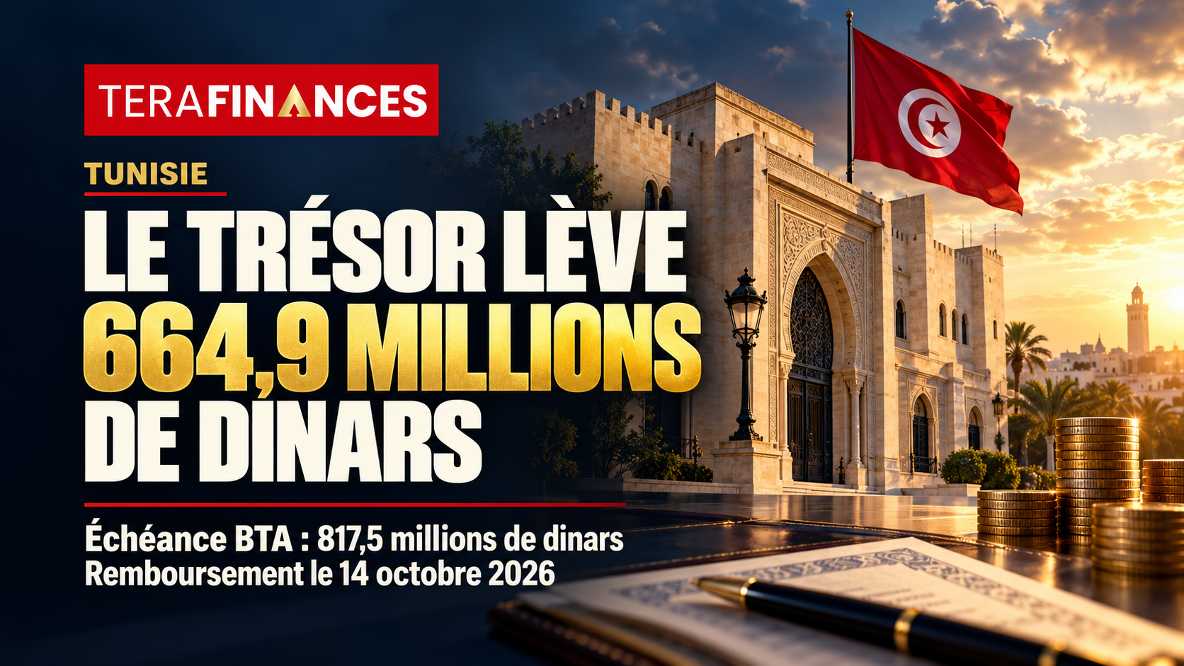 Tunisie : le Trésor lève 664,9 millions de dinars à l’approche d’une échéance de BTA de 817,5 millions