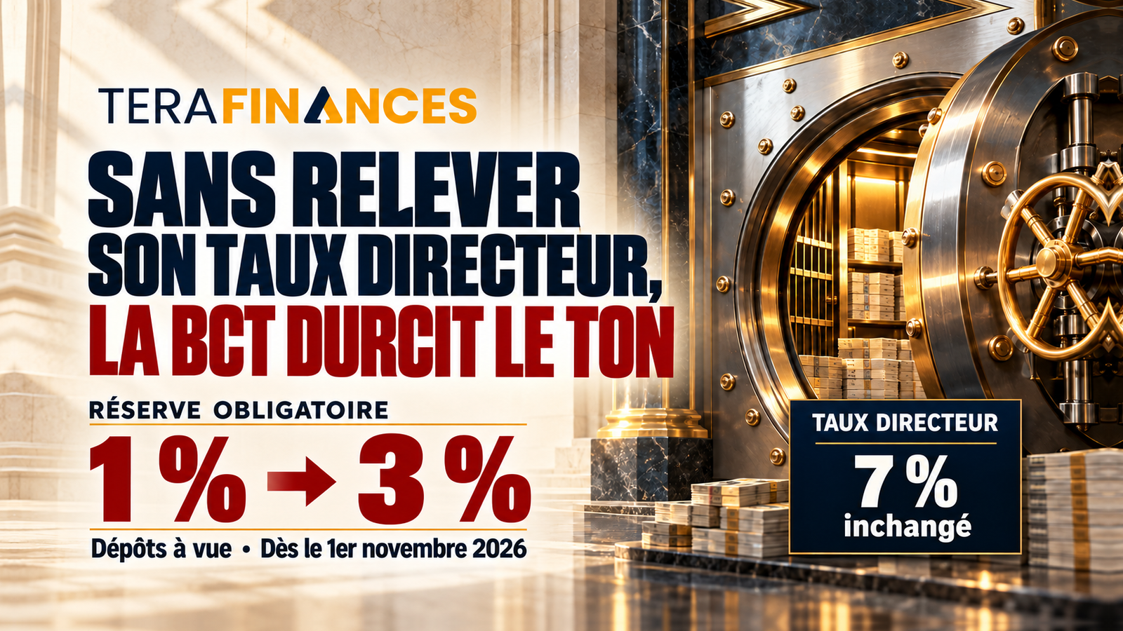 Sans relever son taux directeur, la BCT durcit le ton par la réserve obligatoire