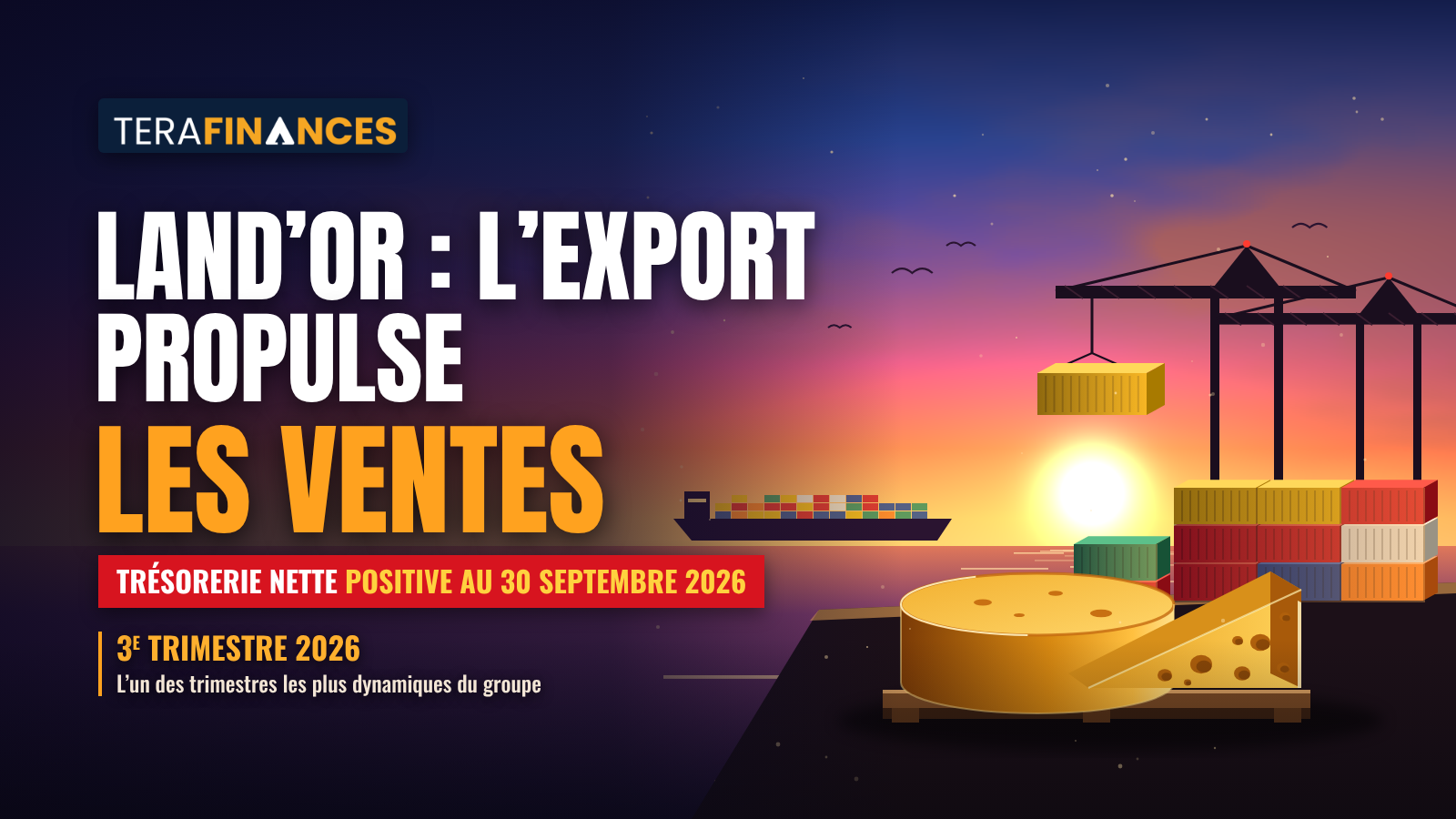 Land'Or : l'export propulse les ventes et le groupe bascule en trésorerie nette positive au 30 septembre 2026