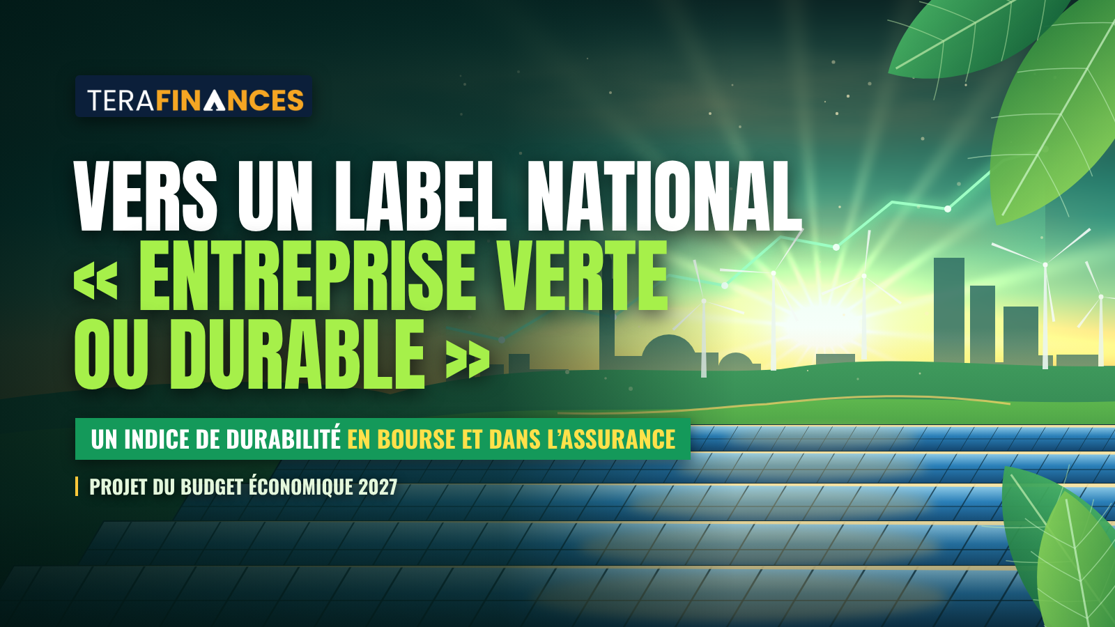 Projet du budget économique 2027, vers la création d'un indice de durabilité au niveau de la Bourse et de l'assurance