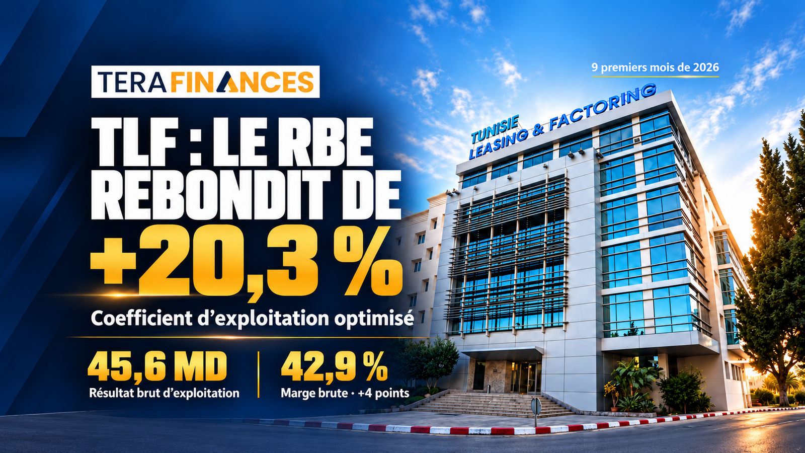 TLF : Rebond de 20,3 % du résultat brut d’exploitation et optimisation du coefficient d’exploitation