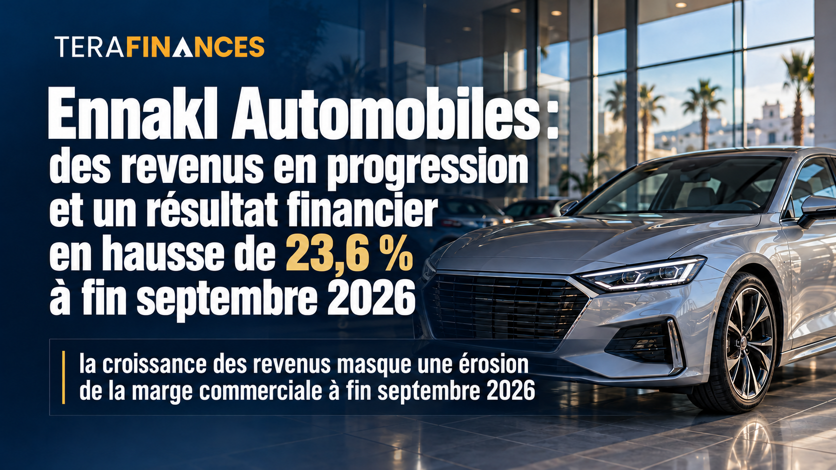 Ennakl Automobiles : des revenus en progression et un résultat financier en hausse de 23,6 % à fin septembre 2026