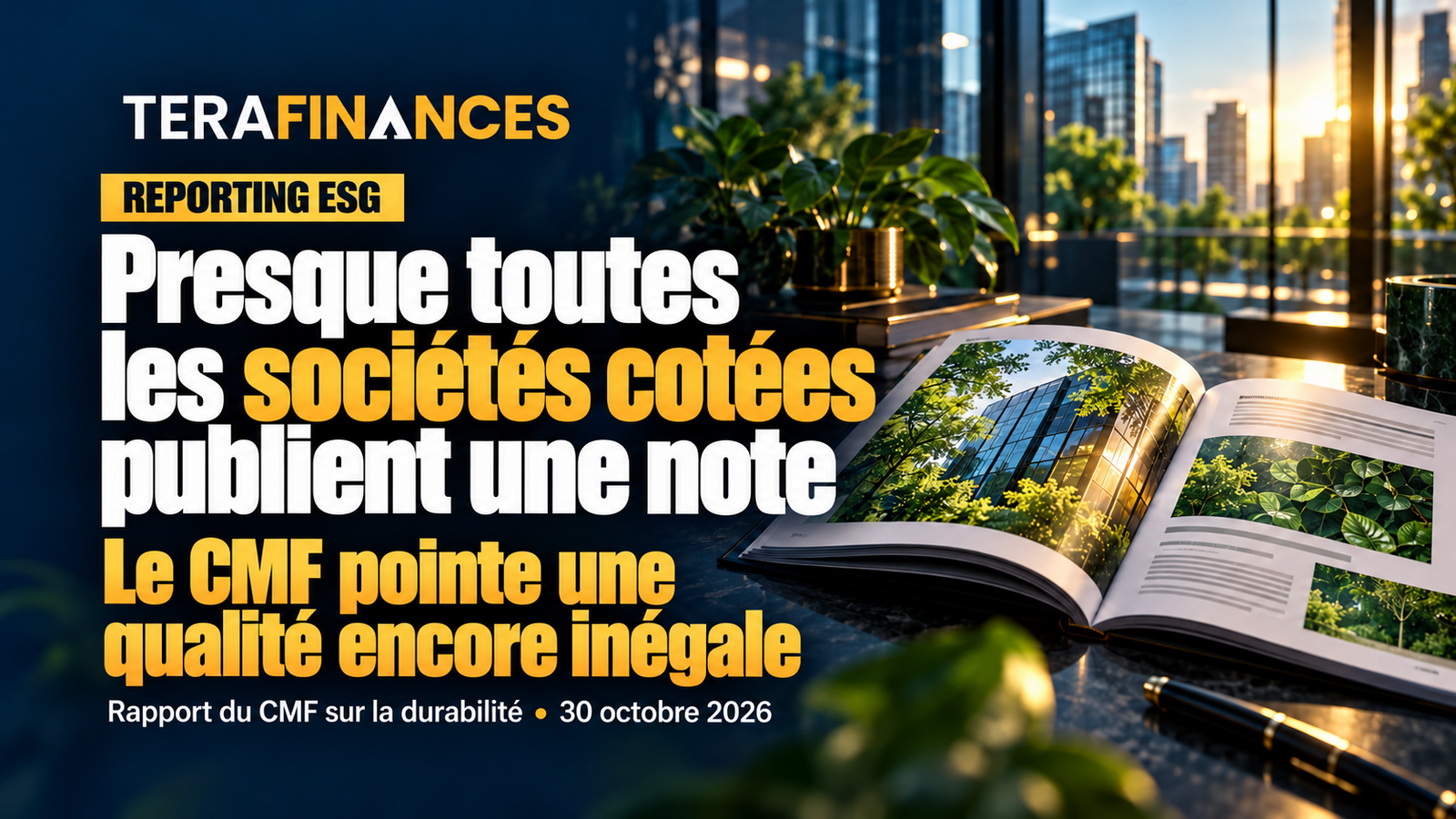 Reporting ESG : presque toutes les sociétés cotées publient une note, le CMF pointe une qualité encore inégale