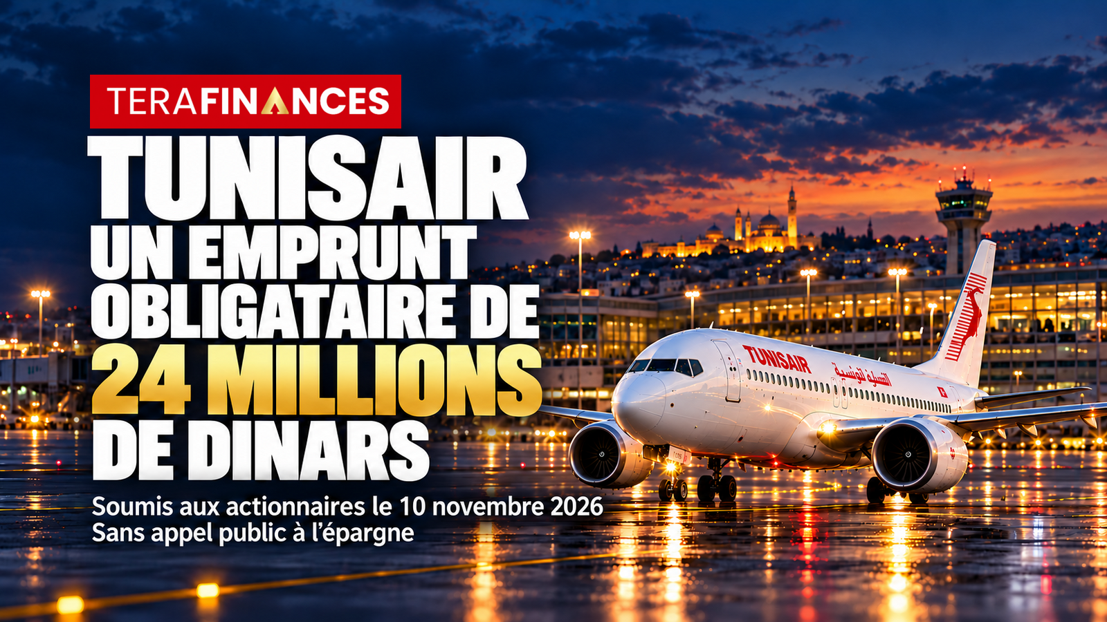 Tunisair : un emprunt obligataire de 24 millions de dinars soumis aux actionnaires le 10 novembre